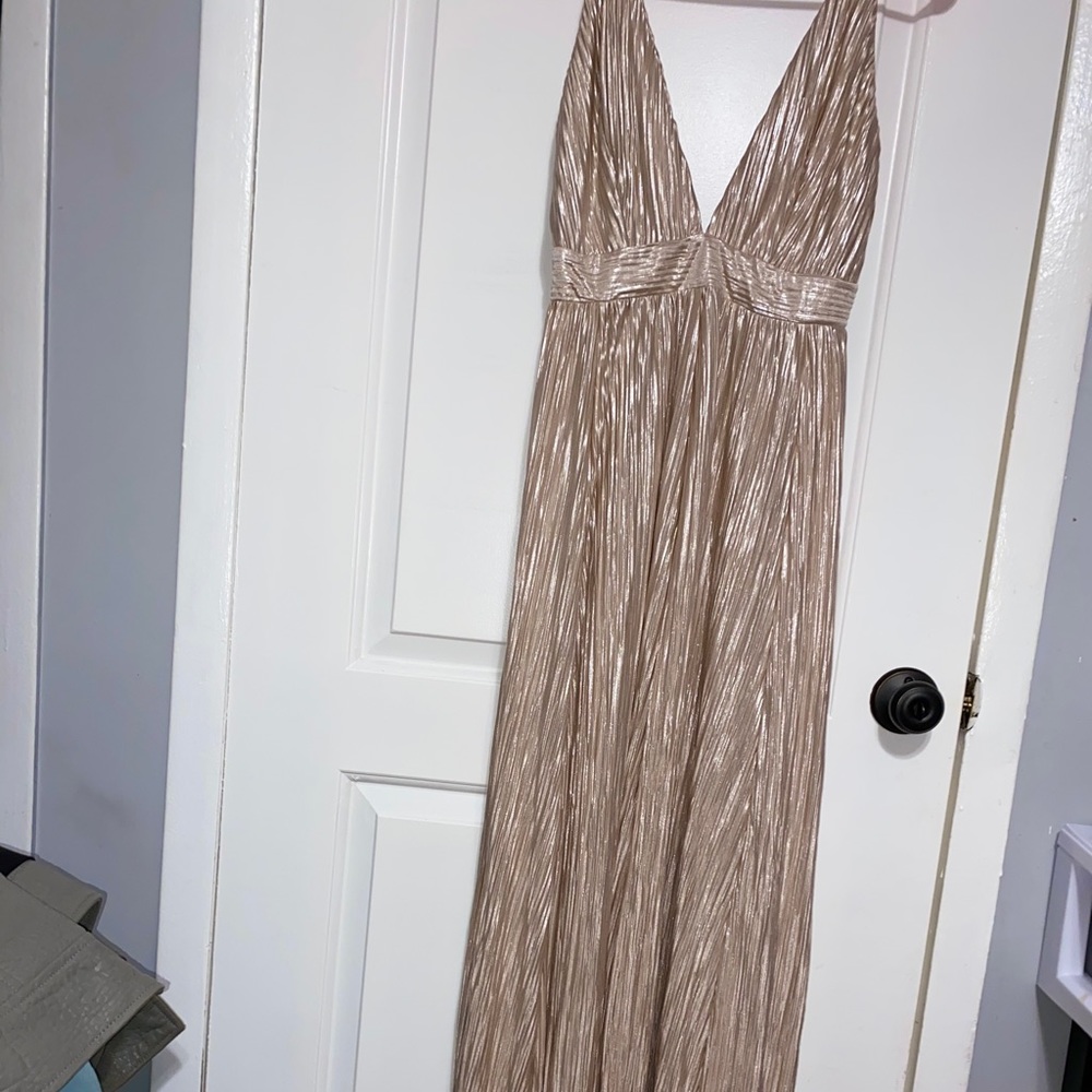 Formal cross strap dress, adjustable straps.